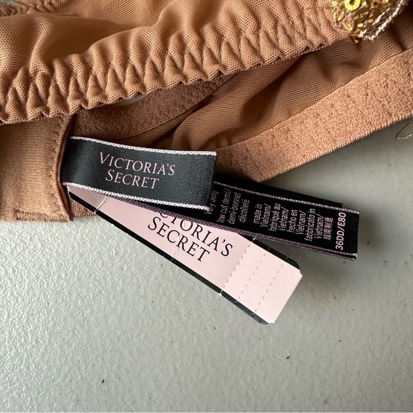 VICTORIA’S SECRET Ziggy Sexy Sheer Sequined Low-Cut Demi Bra NWT Women’s 36DD - Picture 5 of 9